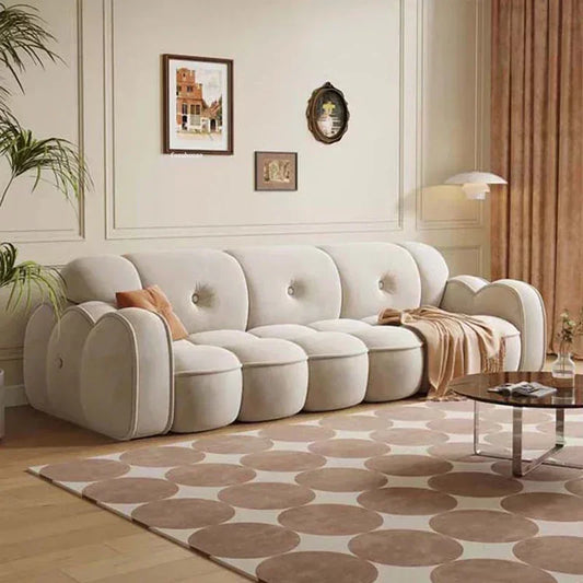 Round Cream Style Living Room Sofa